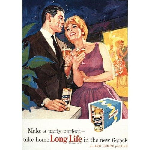 Vintage Long Life Beer Advertisement Poster A3/A2/A1 Print -