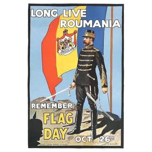 Vintage Long Live Rumania World War One British Poster A3/A4