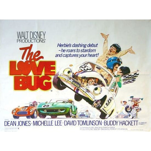 Vintage Love Bug Herbie Movie Poster A3/A2/A1 Print - 
