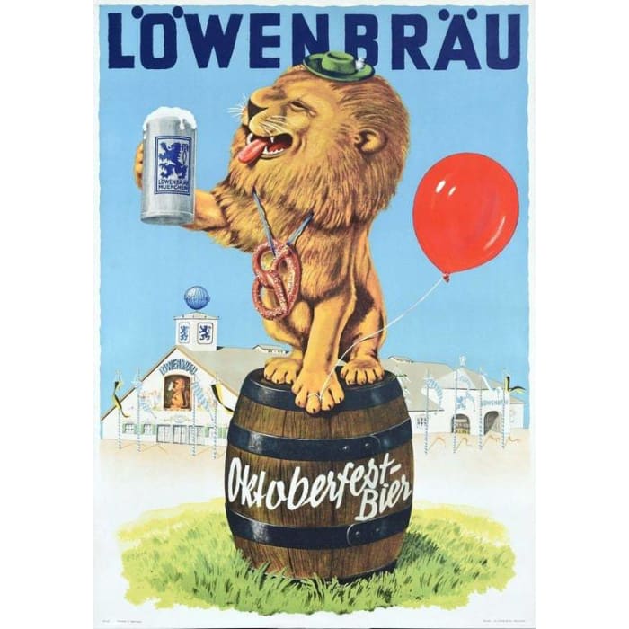 Vintage Lowenbrau Munich Oktoberfest Beer Advertisement 