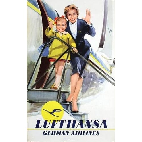 Vintage Lufthansa German Airlines Poster A3/A4 Print - 