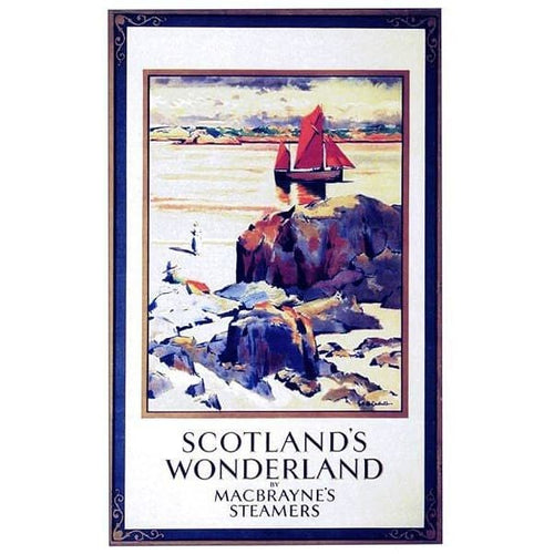 Vintage MacBraynes Scottish Ferries Railway Poster A3/A2/A1 