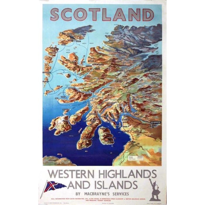Vintage MacBraynes Western Highlands and Islands of Scotland