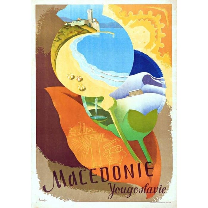 Vintage Macedonia Tourism Poster Print A3/A4 - Posters 
