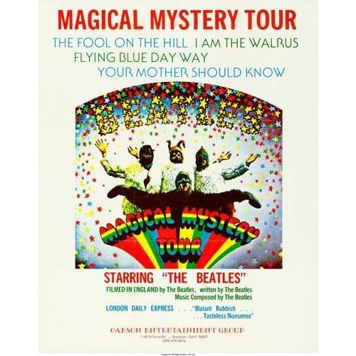 Vintage Magical Mystery Tour The Beatles Movie Poster A3 