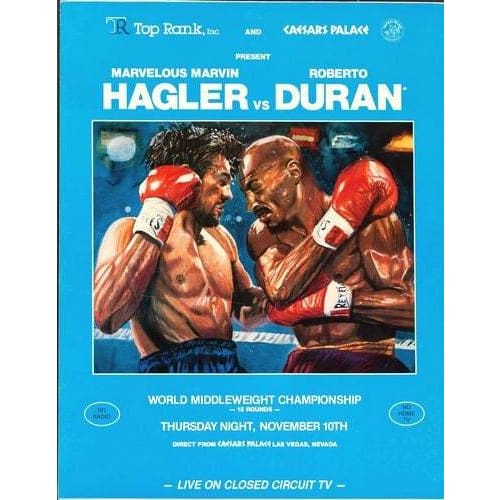 Vintage Marvin Hagler Roberto Duran Boxing Poster A3/A4 