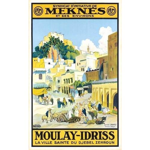 Vintage Meknes Morocco Tourism Poster A3/A4 Print - Posters 