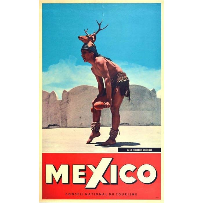 Vintage Mexico Traditional Culture Tourism Poster Print 