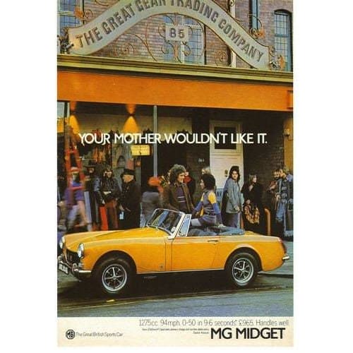 Vintage MG Midget Advertising Poster A3 reprint - A3 - 