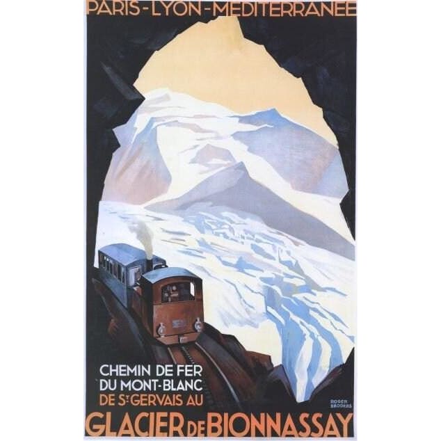 Vintage Mont Blanc Mountain Railway Bionnassay Glacier 