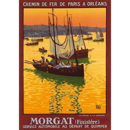 Vintage Morgat French Tourism Poster A3 Print - A3 - Posters