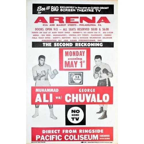 Vintage Muhammad Ali George Chuvalo Boxing Poster A3/A4 