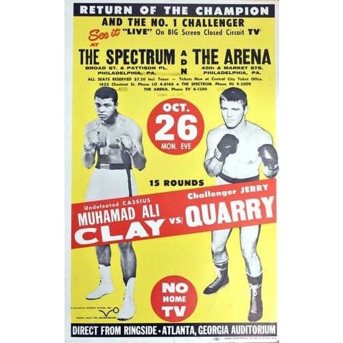 Vintage Muhammad Ali Jerry Quarry Boxing Poster A3/A4 Print 