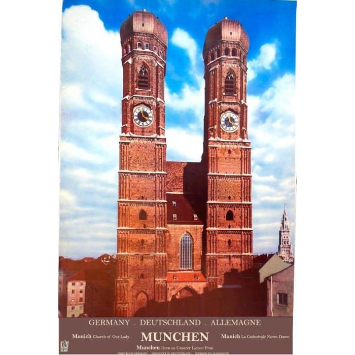 Vintage Munich Germany Tourism Poster Print A3/A4 - Posters 