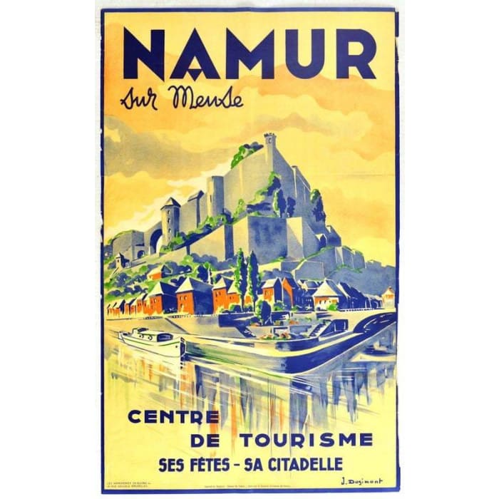 Vintage Namur Belgium Tourism Poster 2 Print A3/A4 - Posters
