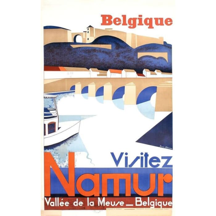 Vintage Namur Belgium Tourism Poster Print A3/A4 - Posters 