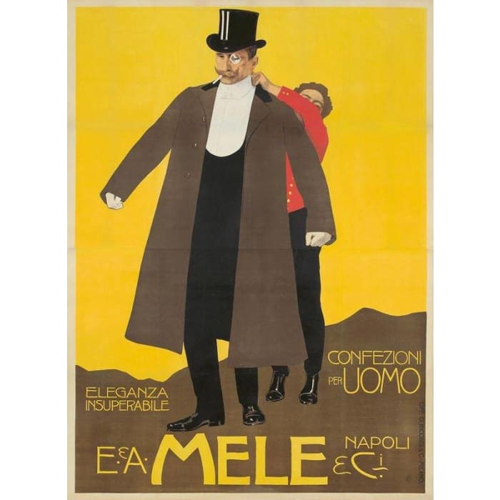 Vintage Naples Italy Mele Mens Fashion Poster Print A3/A4 - 
