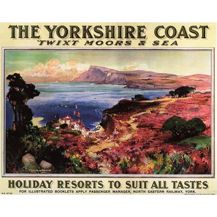 Vintage NE Railway Yorkshire Coast Railway Poster 