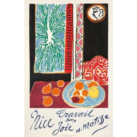 Vintage Nice Tourism Poster By Matisse A3 Print - A3 - 