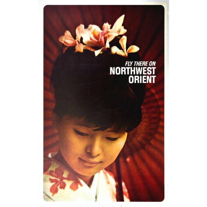 Vintage North West Orient Flights To Asia Airline Poster 