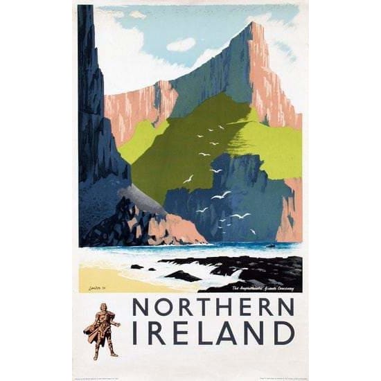 Vintage Northern Ireland Tourism Poster A3 Print - A3 - 