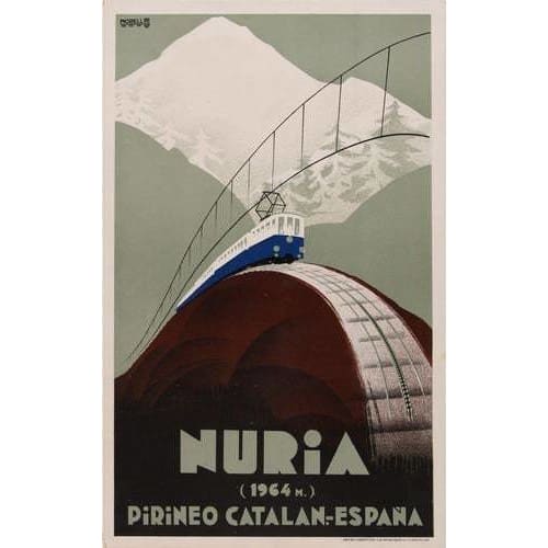 Vintage Nuria Spanish Railways Tourism Poster A3 Print - A3 
