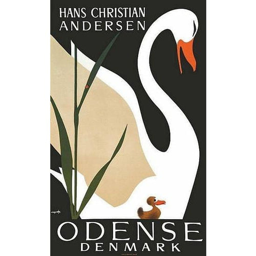 Vintage Odense Denmark Tourism Poster A3 Print - A3 - 