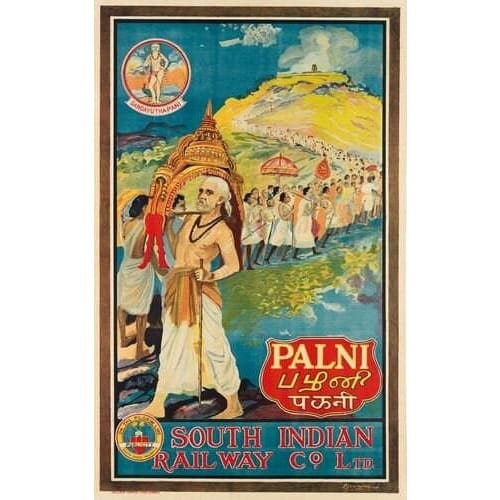 Vintage Palni Indian Railways Poster A3 Print - A3 - Posters
