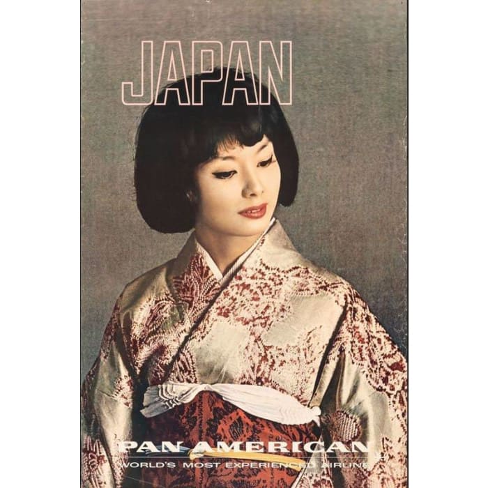 Vintage Pan Am Flights To Japan Airline Poster 4 Print A3/A4