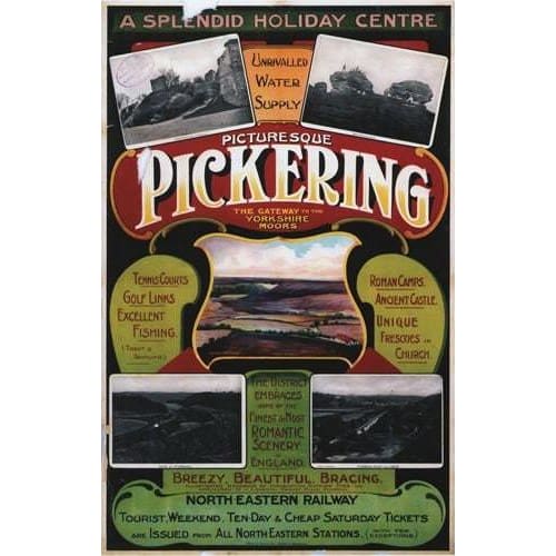 Vintage Pickering Yorkshire North Eastern Railway Poster 