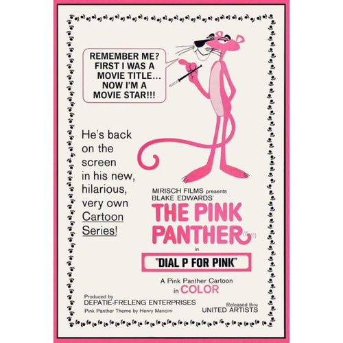 Vintage Pink Panther Movie Poster Print A3/A4 - Posters 