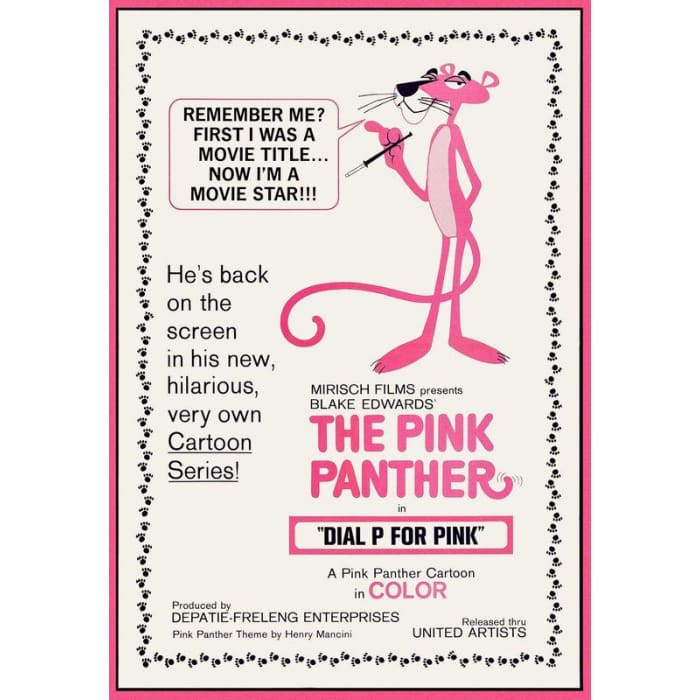Vintage Pink Panther Movie Poster Print A3/A4 - Posters 