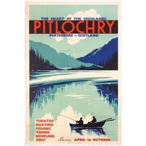 Vintage Pitlochry Scottish Highlands Tourism Poster A3/A2/A1