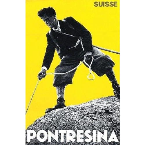 Vintage Pontresina Switzerland Tourism Poster A4/A3 Print - 