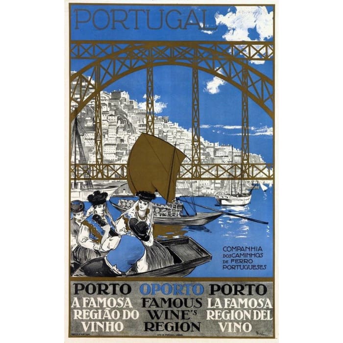 Vintage Porto Portugal Tourism Poster A3 Print - A3 - 