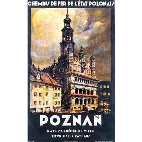 Vintage Poznan Poland Tourism Poster A3 Print - A3 - Posters