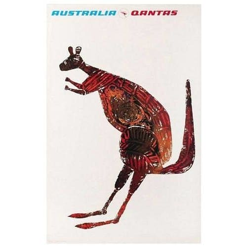Vintage Qantas Australia Airline Poster A3/A4 Print - 