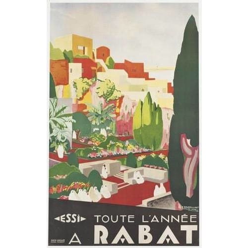 Vintage Rabat Morocco Tourism Poster A3/A2/A1 Print - 