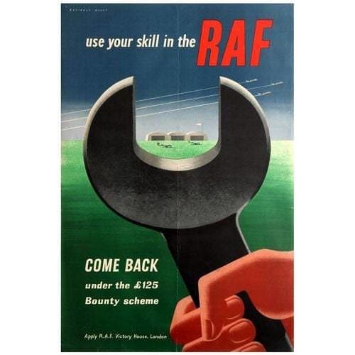 Vintage RAF Mechanic Recruitment Poster A3 Print - A3 - 