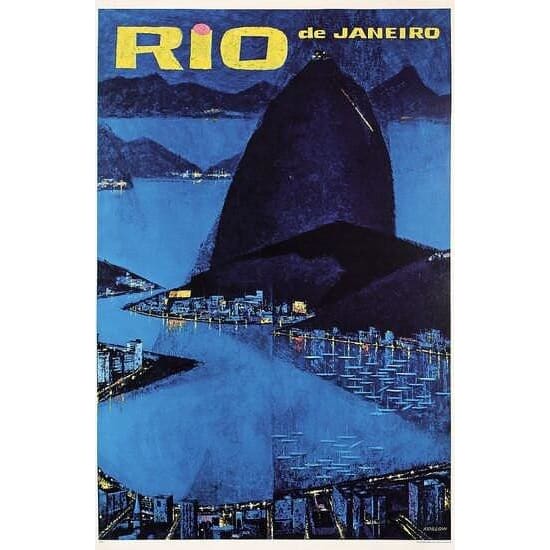 Vintage Rio de Janeiro Brazil Tourism Poster A3 Print - A3 -