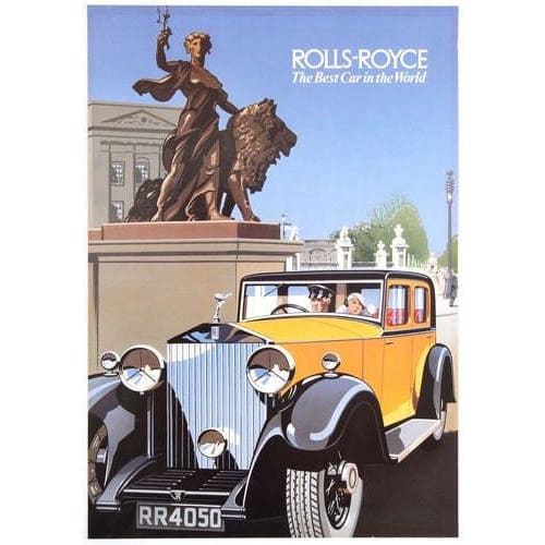 Vintage Rolls Royce Motor Car Advertisement Poster A3/A4 