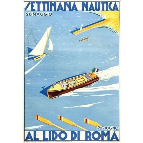 Vintage Rome Maritime Nautical Week Tourism Poster A3 Print 