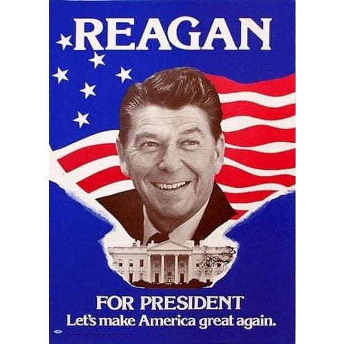 Vintage Ronald Reagan US Presidential Election Poster A3 