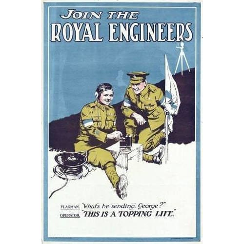 Vintage Royal Engineers Recruitment Poster A3 Print - A3 - 