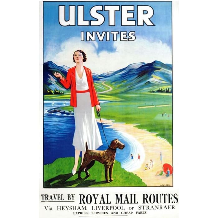 Vintage Royal Mail Ulster Invites Poster A4/A3/A2/A1 - 