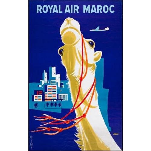 Vintage Royal Moroccan Airlines Airline Poster A3 Print - A3