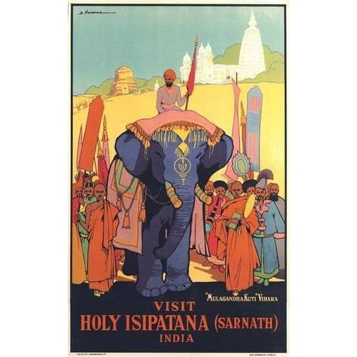 Vintage Sarnath India Tourism Poster A4/A3 Print - Posters 