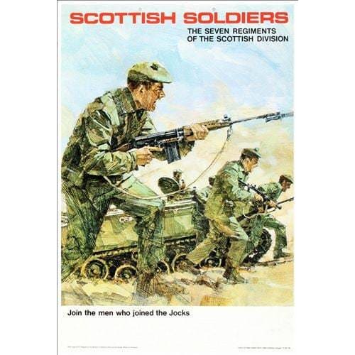 Vintage Scottish Soldiers British Army Recruitment Poster A3