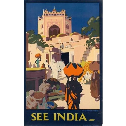 Vintage See India Fatehpur Sikri Tourism Poster A3/A4 Print 