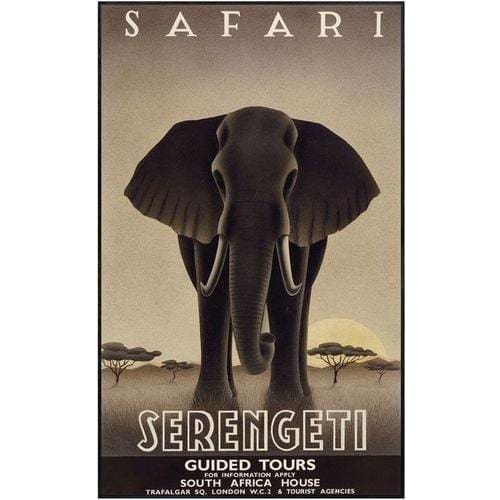 Vintage Serengeti African Safari Tourism Poster A3 Print - 